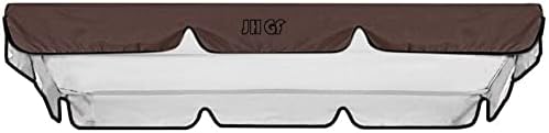 Patio Swing Canopy Fabric Waterproof Top Cover Cloth, 420D Oxford Cloth Replacement Canopy Cover for 2/3-Seater-Swing Chair,Outdoor Sunproof Chair Patio All Weather Protection Porch Swings Brown