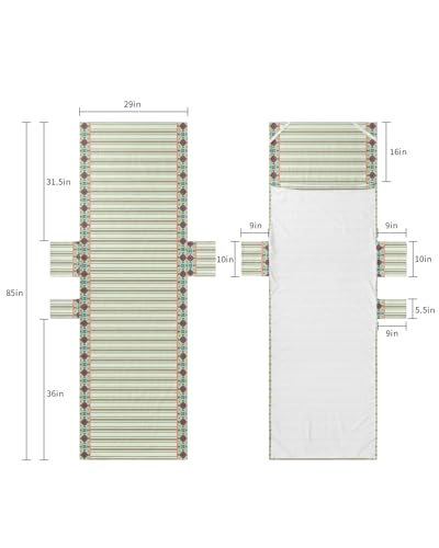 Green Beige Striped Beach Lounge Chair Towel Cover, Soft Chaise Lounge Towel with Side Pockets Patio Pool Chairs Cover for Beach/Pool Sunbathing 29x85 Brown Yellow Teal Flowers Botanical