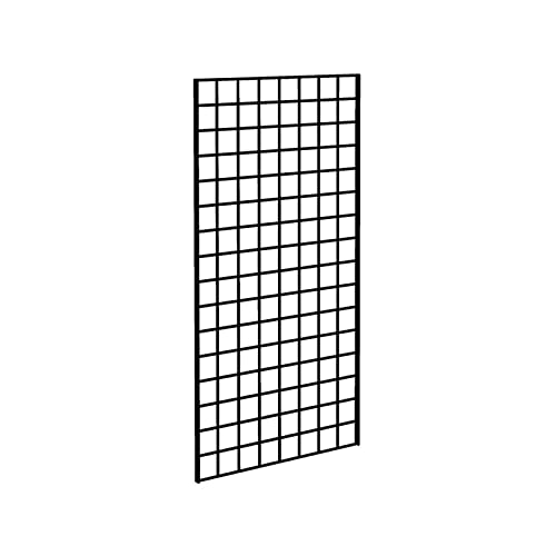 CompleteShopfittings Black Super Heavy Duty Grid Mesh Display Wall Panel Retail Shop Display-4ft High x 2ft Wide-1 Panel