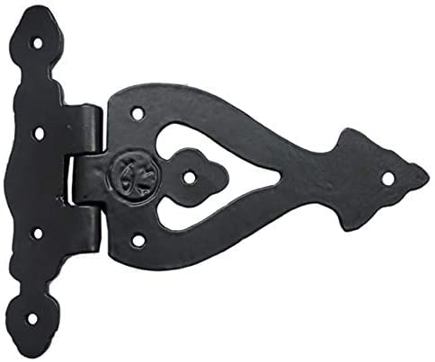 Adonai Hardware AH-ALL-HNG-030-IR Alleluia Antique Cast Iron Vintage Heavy Duty T Hinges (5.3 Inch X 2 Pack, Matte Black) For Barn Doors thumb #2