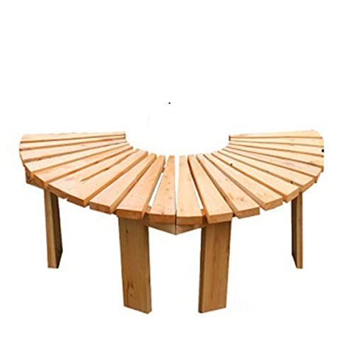 Banco de árbol semicircular de madera maciza anticorrosión, muebles de exterior, taburete curvo de flores, asiento de jardín en forma de abanico, banco de jardín, soporte de flores para balcón para