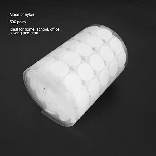 500 Pares de Fitas de Pontos de Velcro, Brancas 2 Cm Redondas, Reutilizáveis, Fitas de Pontos Autoad