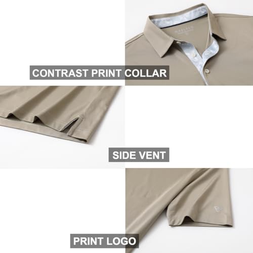 Image of Mens Polo Shirts Short and Long Sleeve Casual Solid Stylish Dry Fit Performance Designed Collared Golf Polo Shirts for Men