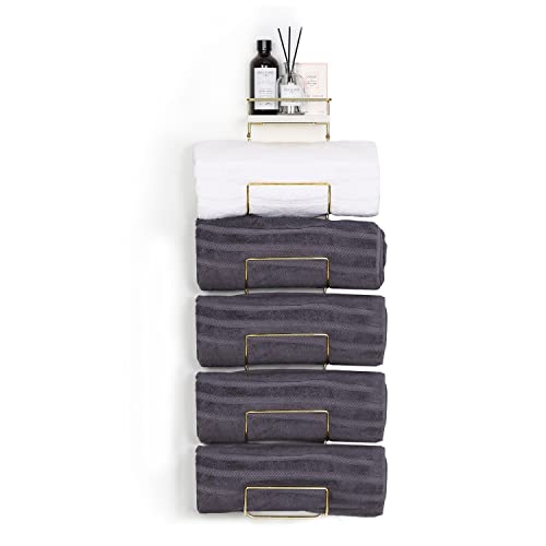 Soduku Towel Rack Wall Mounted Metal Wine Rack With Natural Marble Top Shelf Metal Towel Racks Storage Organizer Holder For Bathroom Bath Kitchen Gold #TOP6