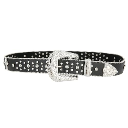 Rhinestone Belt for Men Women Sparkly Bling Diamond Sequin Studded Belt Western Cowgirl Cowboy Belt4