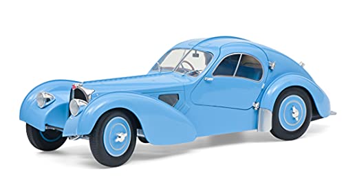 Solido 421185860 Bugatti SC Atlantic, Type 57, Bj. 1937, Modellauto, Maßstab 1:18, blau hellblau ohne wunschkennzeichen