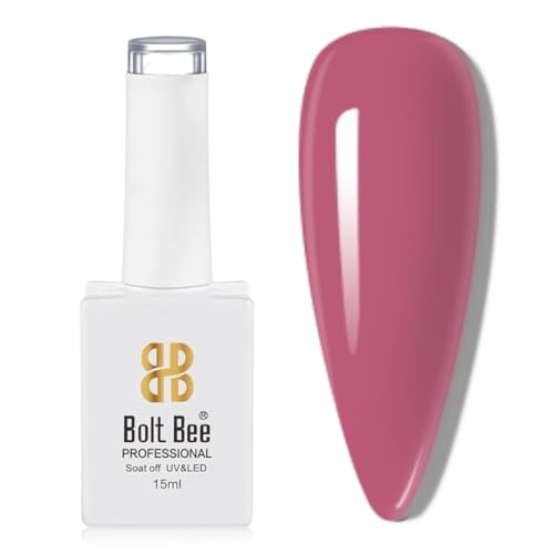 Image of Bolt Bee Dark Pink Color Gel Nail Polish Soak Off UV Gel DIY at Home Manicure Salon Nail Art (158, 15ml)