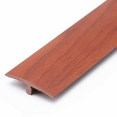 KADEUX T-Molding Floor Edging Trim Strip, Self-Adhesive Carpet/Floor Transition Strip for Gap, PVC Doorway Threshold Strip, for Wood, Laminate, Vinyl, Tile, Cuttable (Color : Mahogany Color)