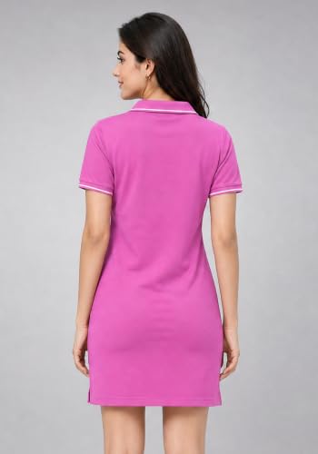 Image of Wear Your Opinion Women's S to 5XL Plus Size PQ Polo Collar Neck Style Midi Tshirt Dress