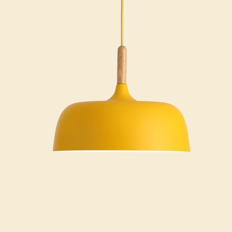 Genérico Lámparas de araña, Lámpara colgante moderna de color macarrón for restaurante, cafetería, lámpara hierro, for comedor, lámparas LED for muebles(YELLOW,Dia 48x36CM)
