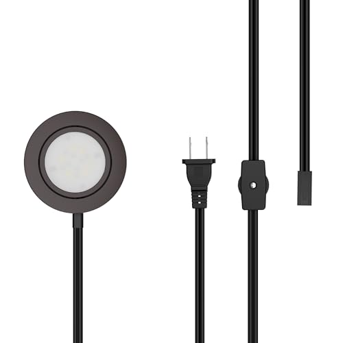 Getinlight LED Puck Lights, 2.75' Metal Housing, Wall-Dimmer Compatible, 2700K Warm White, Bronze...