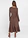 ANRABESS Womens Long Sleeve Midi Dress 2025 Fall Rib Knit Crew Neck A Line Soft Flowy Swing Dresses with Pocket Casual Trendy Dark Brown Large
