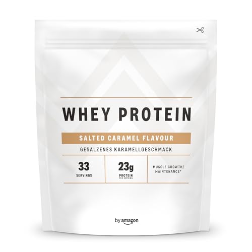 by Amazon - Whey Protein 1kg - Salted Caramel Flavour, (Previously a AMFIT brand, same product)