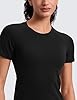 CRZ YOGA Seamless Workout Tops for Women Hip Length - Athletic Running Gym Yoga Short Sleeve Shirts Breathable Crewneck Tees #2