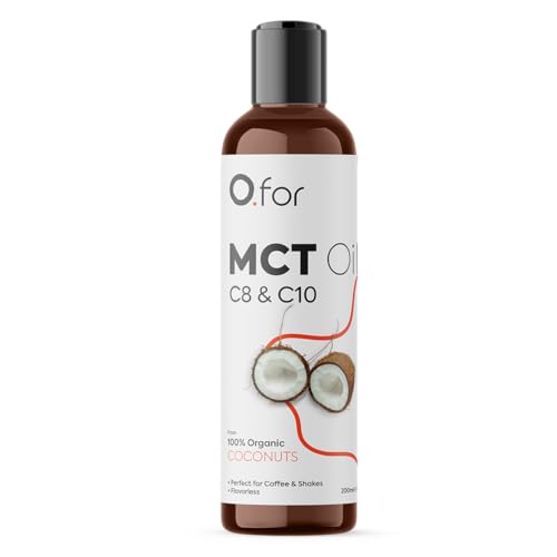 Image of Ofor C8 & C10 MCT Oil (Coconut) 200 ml - Cold-Pressed Extraction from 100% Pure Coconuts - It's keto, vegan-friendly, and gluten-free - Trusted MCT Oil for bulletproof coffee, shakes, and salads