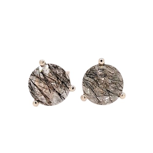 Puces d'oreilles quartz tourmaliné anti-allergie en argent