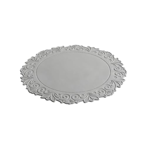 Tapis de table pour assiettes rondes argenté de 38cm chic - 2