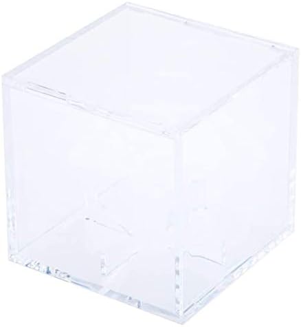 POFET Square Baseball Display Case Transparent Show Box With Stand Bracket Base