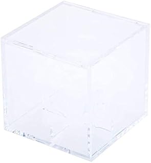 POFET Square Baseball Display Case Transparent Show Box With Stand Bracket Base