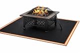 Fire Pit Mat & Grill Pad — 67'×60' XL Fireproof Deck Protector, Triple-Layer Silicone + Fiberglass, for Outdoor Firepit, BBQ, Patio & Lawn