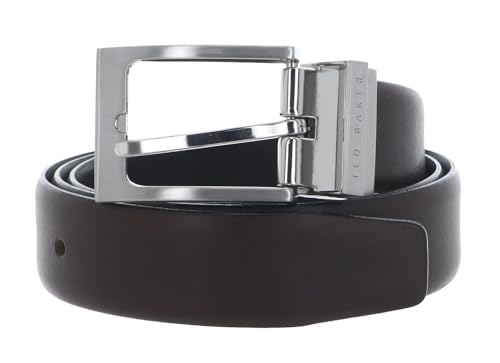 Image of Ted Baker Karmer Reversible Leather Belt W85 Brn-Choc dark brown black reversible