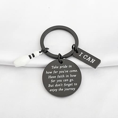 Fustmw Bowling Ball Keychain Bowling Team Gifts Bowling Coach Keychain Bowling Player Inspiration Gifts For Bowling Lovers (Black) #TOP2