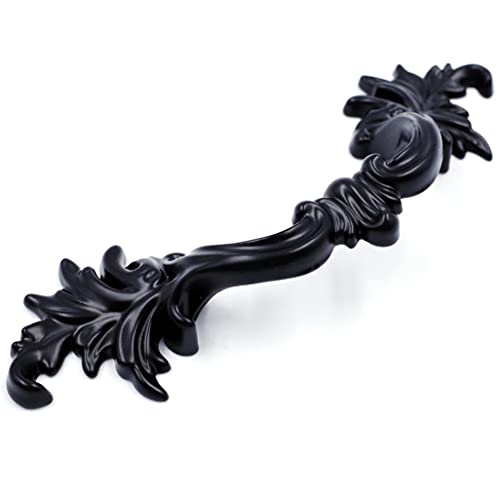 Jetland French Provincial Drawer Pulls - 6-Pack, Flat Black, 2-1/2" Hole Centers, Vintage Shabby Chic Pulls for Dresser Nightstand Cabinet, PW1618064 by JETLAND - Used condition - Image 3