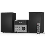 Compact Micro Hi-Fi Stereo System with CD Player, Bluetooth, FM Radio, USB Playback, Aux-input & Earphone output, 2-Way Clear Sound Music System, DSP-Tech (UK-128B)