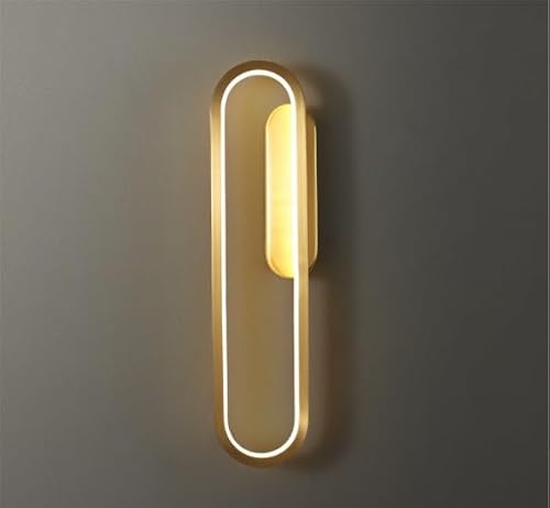 CWCQGH Minimalism Cylindrical Shape Wall Lamps All Copper Wall Sconces 18W Three Color Dimmable Wall Light for Bedside Background Wall Living Room Foyers,Gray