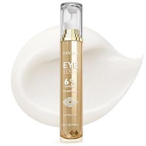 6% Caffeine Eye Cream for Dark Circles, Daily 1% Retinol Caffeine Eye Serum for Puffy Eyes & Under Eye Bags, Eye Skin Care Suitable for Men and Women’s