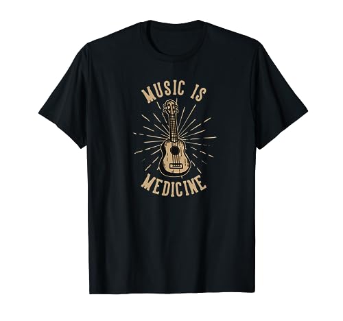 Music Is Medicine Ukulele Musician Wellness Mental Health T-Shirt