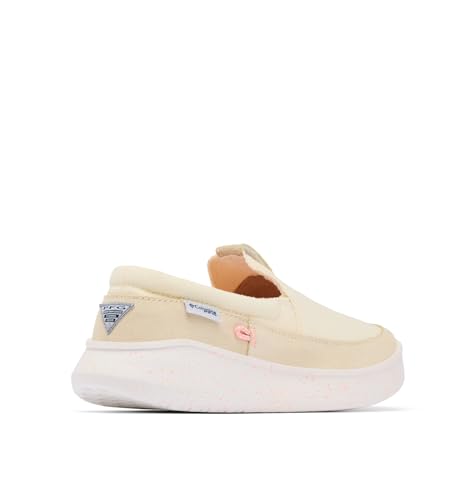 Columbia Womens PFG Boatside Slip On Boat Shoe, Lemon Wash/Tiki Pink, 11
