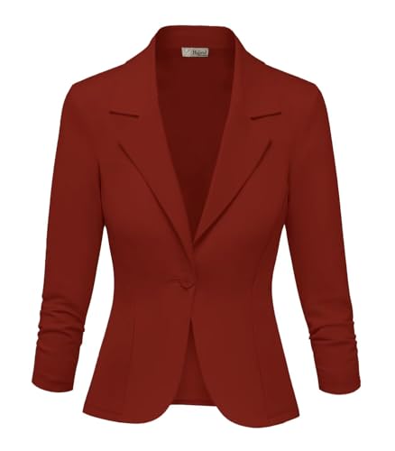 Hybrid & Company Women's Comfy Ponte Blazer JK1131X 1073T Rust 2X
