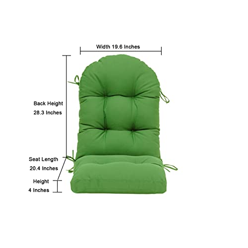 Image of QILLOWAY Outdoor High Back Chair Cushion for Adirondack, All Weather Rocking Chair Cushions Thick Padded Replacement for Patio Furniture,Green