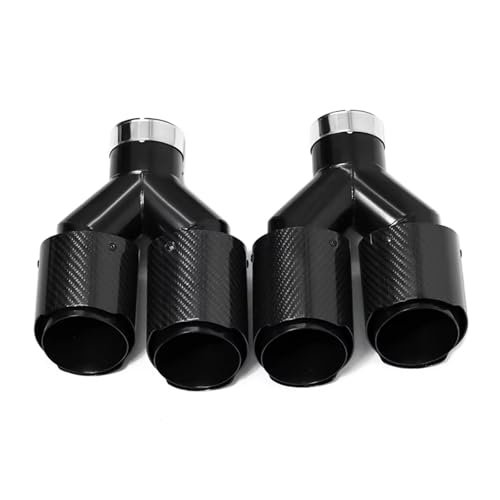 Cola de escape universal en forma de Y con doble salida para coche (ID 60mm / OD 101mm) 4