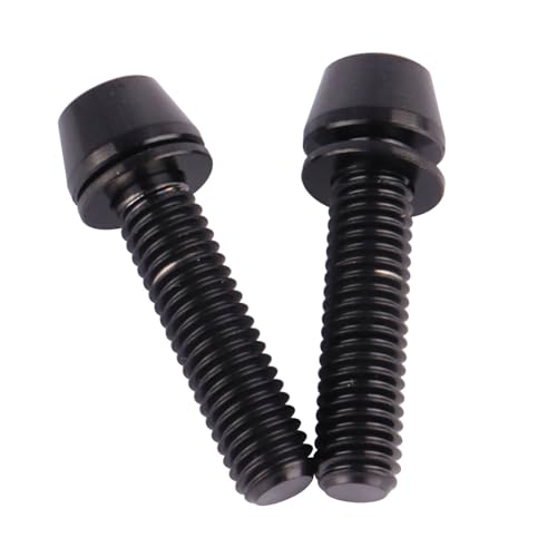 Image of 4Pcs Titanium Bolt M6 x 25mm Allen Hex Bolts with Washers Screw for Bicycle V Brake Hub Fixed (Black)