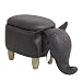 SVITA Animal Storage Kinderhocker Tierhocker mit Stauraum gepolsterter Hocker mit Holzbeinen Grau Tier-Motiv Elefant