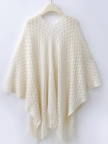 Women's Shawl Wrap Poncho Knit Wrap Shawl Scarf Elegant Cape Sweater Fringe Open Front Cardigan Poncho Soft Blanket3