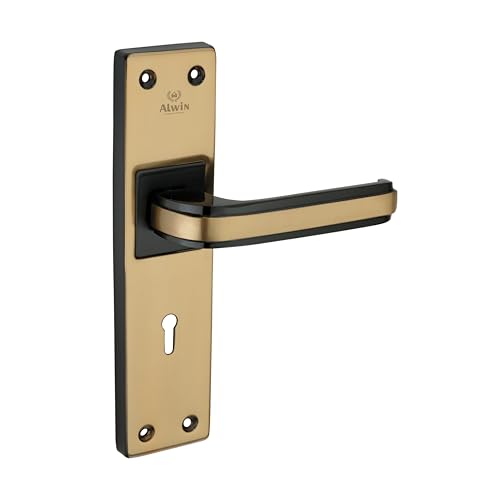 Image of Stinger Black & Gold Finish, 8'' Mortise, 6 Lever, 2Turn Lockset, 3 Keys,Ideal for Main Door, Bedroom, Living Room, Bathroom and Kitchen Doors Both for Right & Left Hand Doors in home, office & Hotel.