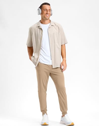 Image of G Gradual Men's Golf Joggers Pants with Zipper Pockets Stretch Sweatpants Slim Fit Track Pants Joggers for Men Work Running
