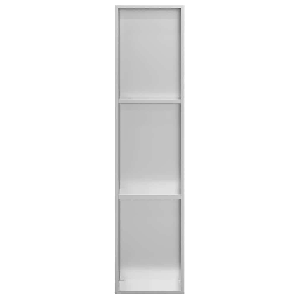 Regał wnękowy pod prysznic, srebrny, 90 x 20 x 9,5 cm, malowana stal nierdzewna, odporny na działanie wody, na przybory prysznicowe, szampon, odżywkę, żel pod prysznic