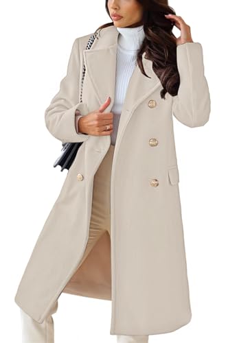 CHARTOU Women's Winter Jacket Double-Breasted Wool Blend Warm Lon...