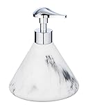 Accesorio de baño de alta calidad: El intemporal dispensador con bomba está hecho de poliresina, un plástico resistente y duradero. Este material sintético se caracteriza por su durabilidad, estabilidad y un tacto auténtico. La parte superior de la botella con bomba está hecha de plástico resistente con un aspecto de acero fino. Debido a que la longevidad y la sostenibilidad son importantes para nosotros, utilizamos materiales cualitativamente seleccionados.