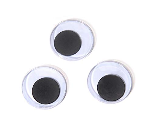 Darice ME20-PP Eyes MOVEABLE Paste ON Black 20MM 4PC, 20 mm