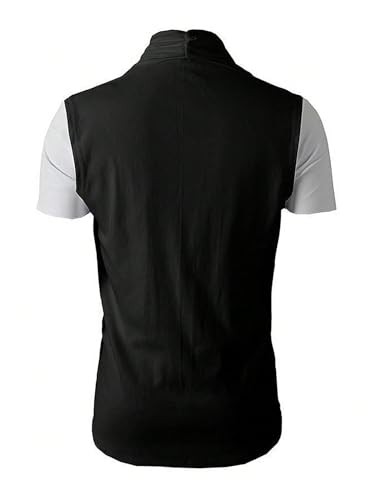 GORGLITTER Men's Lightweight Shawl Collar Sleeveless Cardigan Open Front Long Length Drape Cape2