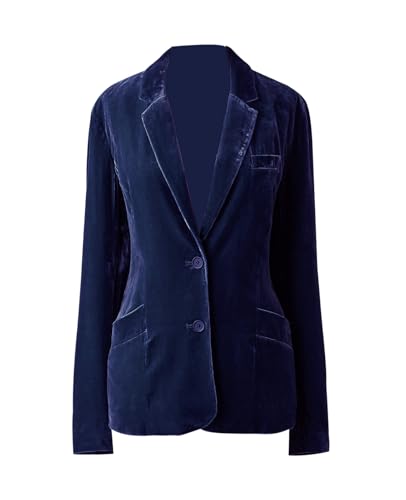 Mintlimit Women's Velvet Blazer Jacket - Long Sleeve V Neck Coat2