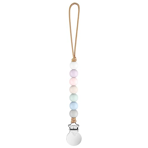 Image of Ryan & Rose Pacifier Clip Georgia - Silicone Pacifier Clip Baby boy Baby Girl Binky paci Clip Baby Pacifier Holder binkie Clip Binky Clips Newborn Baby Care Baby Pacifier Clip (Grace)