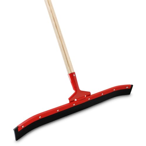 image for Libman Commercial 542 Heavy-Duty Curved Floor Squeegee with Wooden Han