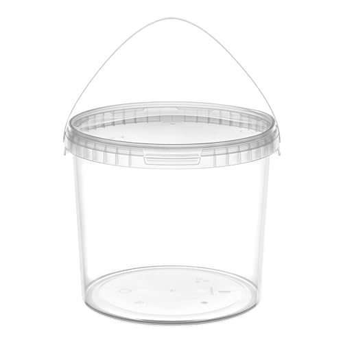 Garronda Secchio con Coperchio 5 L per la conservazione di Prodotti Alimentari e chimici 1 Pezzo Trasparente GD-0072
