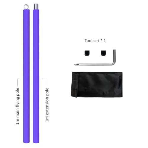 Image of Dreamlin 6.6ft /2m Silicone Aerial Flying Dance Pole Portable Suspension Fitness Tube Hanging Rotary Silicone Steel Dancing Pole Gym Equipment for Home Bar